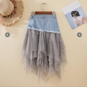Sheer jean skirt